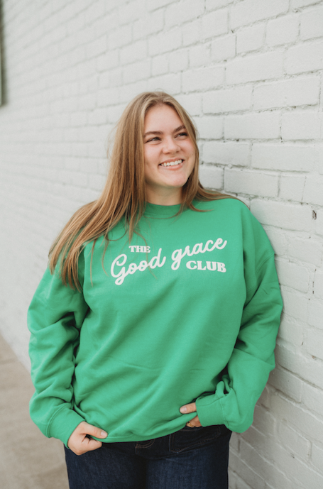 GOOD GRACE CLUB Kelly Green Logo Crew